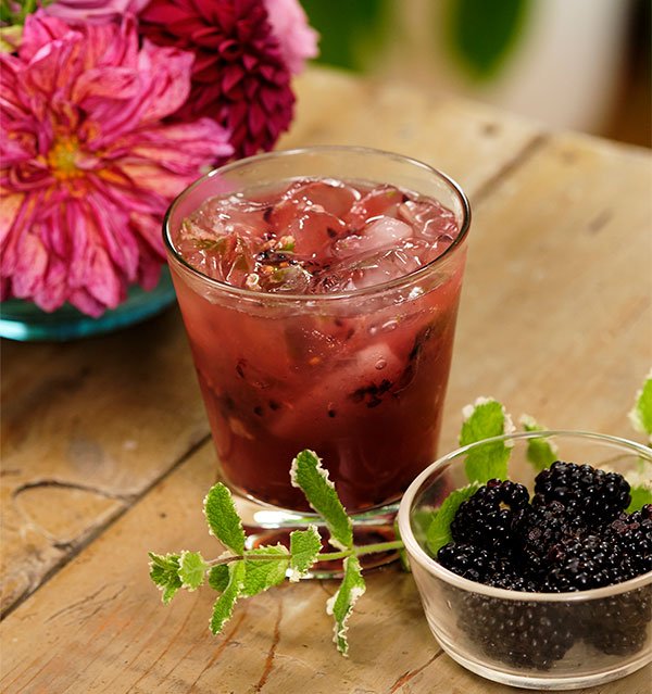 This refreshing Flower Cocktail Hour Drink  includes Fresh Blackberries- and Pineapple Sage- fresh from the Garden- along with Tequila