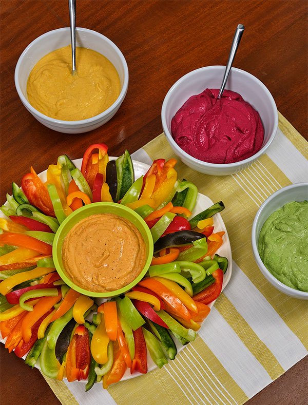 Make your favorite Hummus recipe- Pink, Yellow, Green or Orange with this Recipe in Bloom- from J Schwanke's Life in Bloom!