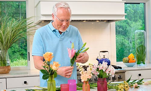 J's New Series- At Home with Flowers- will help everyone to learn how to include more flowers in their lives- easily and comfortably!