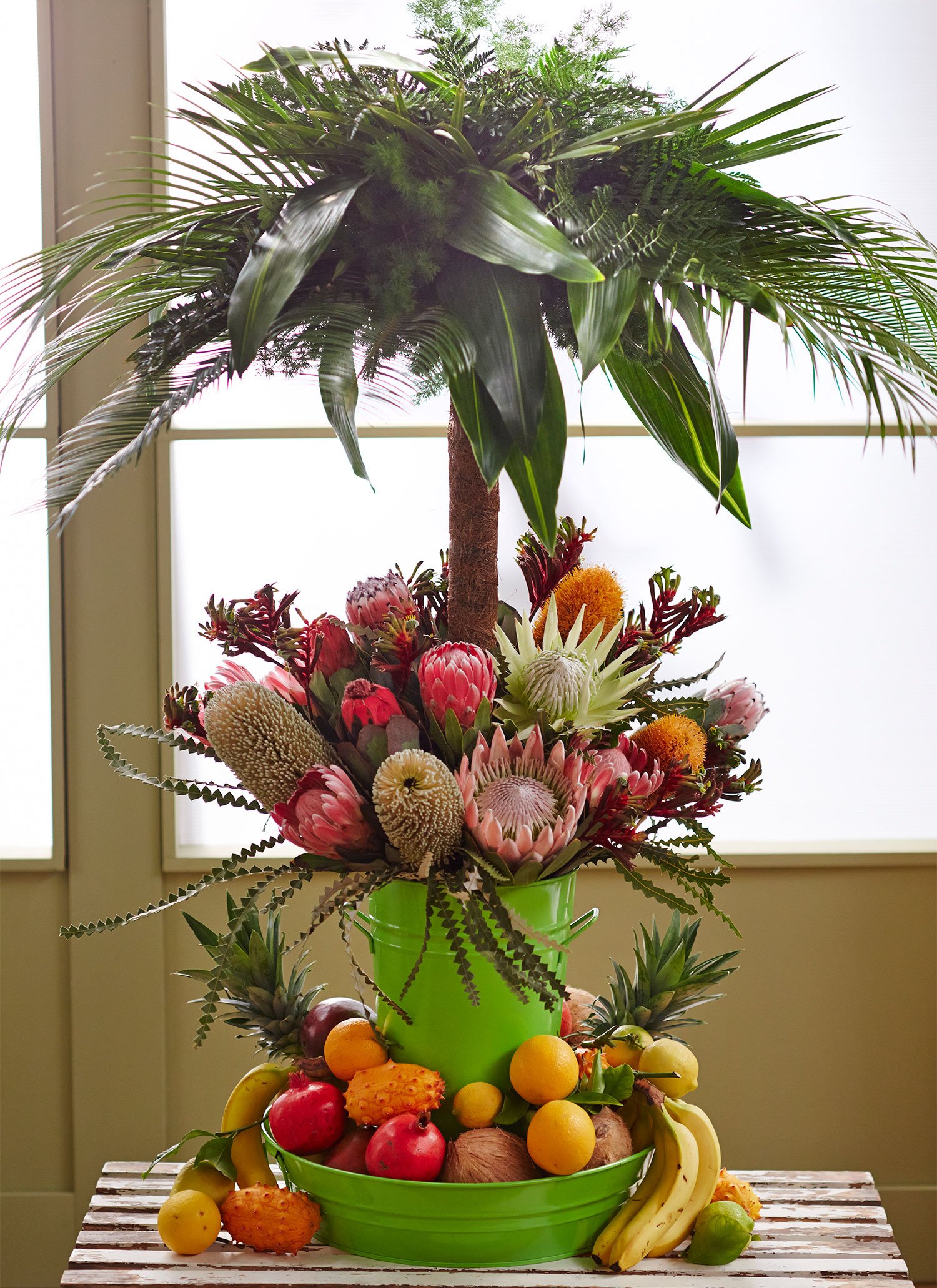 This Fun Project- will teach you how to create a Palm Tree- complete with Tropical Blooms- on this episode of Life in Bloom!