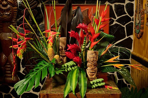 J creates this majestic and magical arrangement at Max's that helps us escape to the south seas- flowers furnished by Magic Flowers!