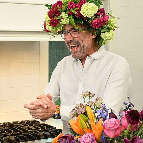 And it seems that Jean-Yves is enjoying his flower crown-they always do! 