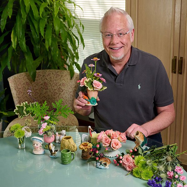 J shares the many and varied collections he maintains- and of course- they all have to do with Flowers! 