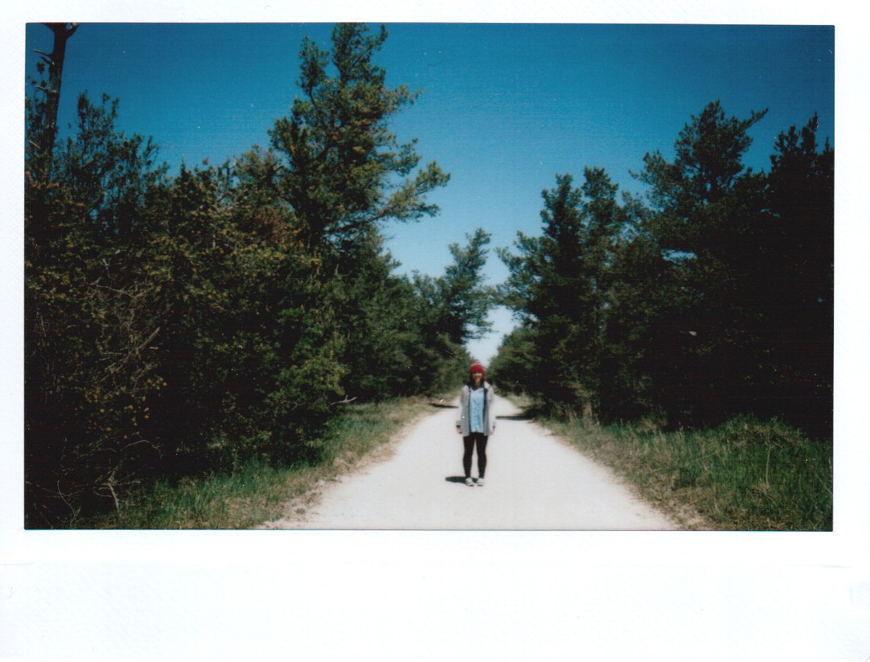 instax travel photography at luddington state park in michigan