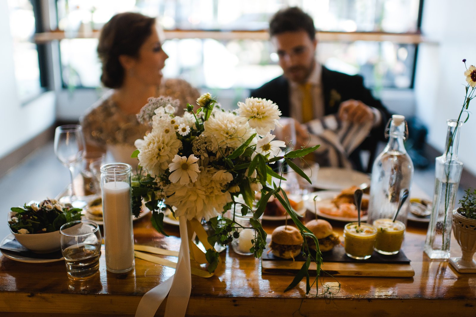 rustic table decor | indie ale house wedding | toronto husband and wife wedding photographers