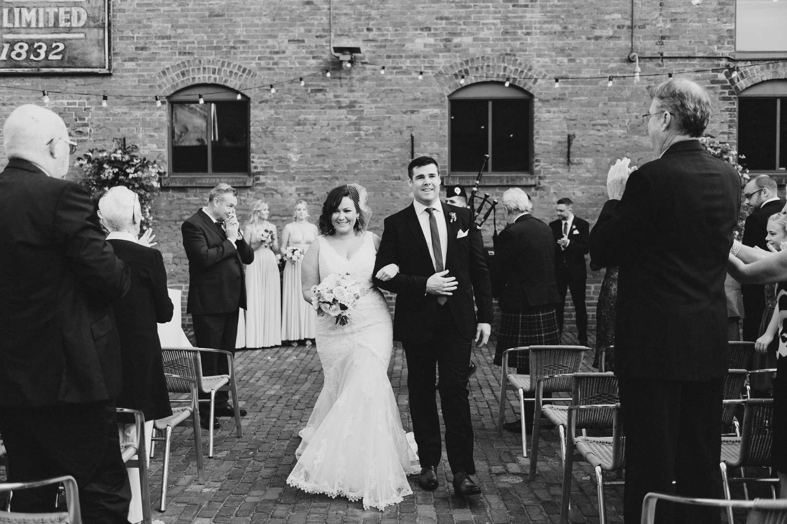 the first sixy seconds of marriage | outdoor wedding ceremony at archeo restaurant | toronto distillery district wedding