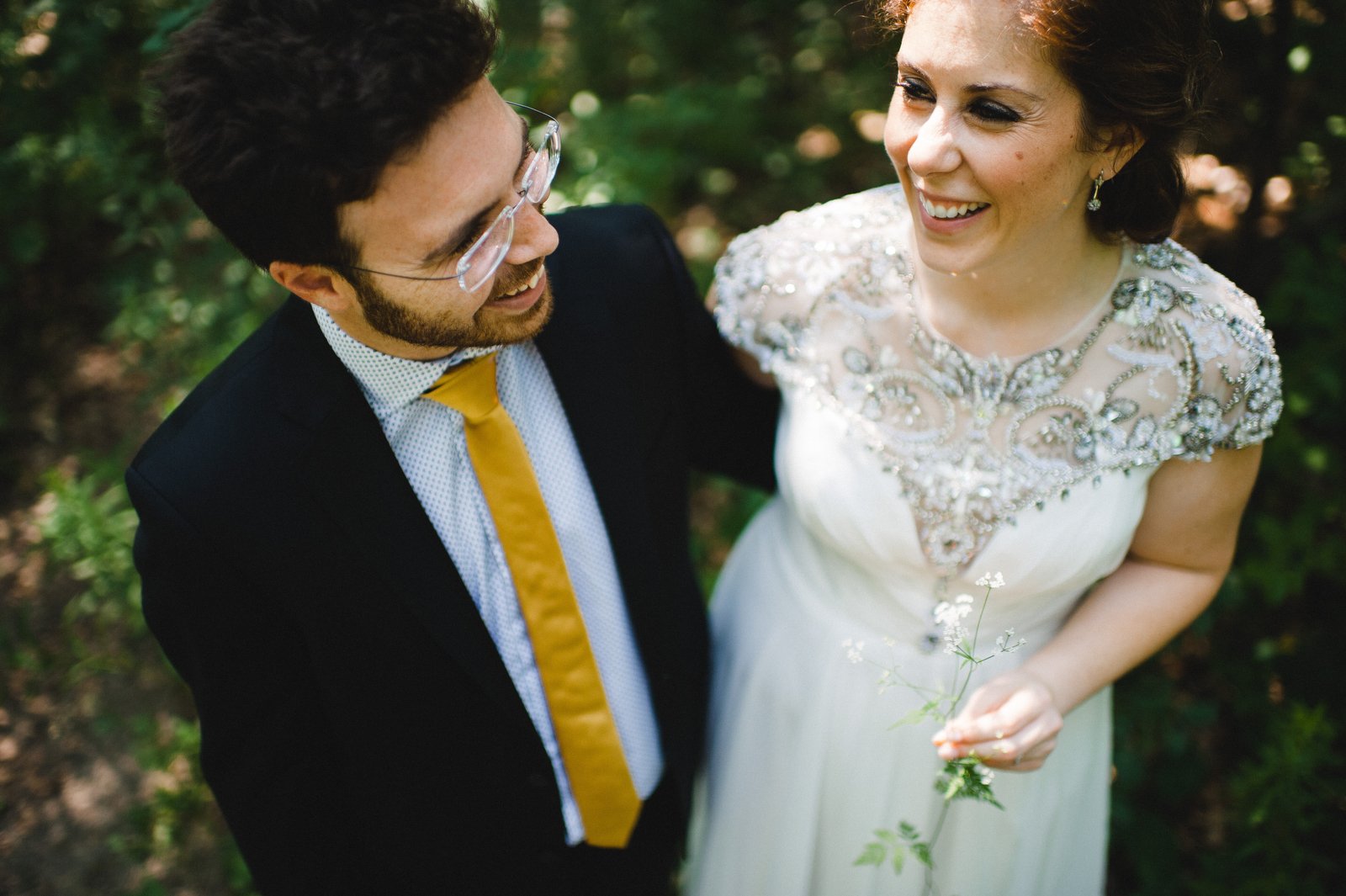 laughing in wedding photos | anna and daniel | wedding photos in high park