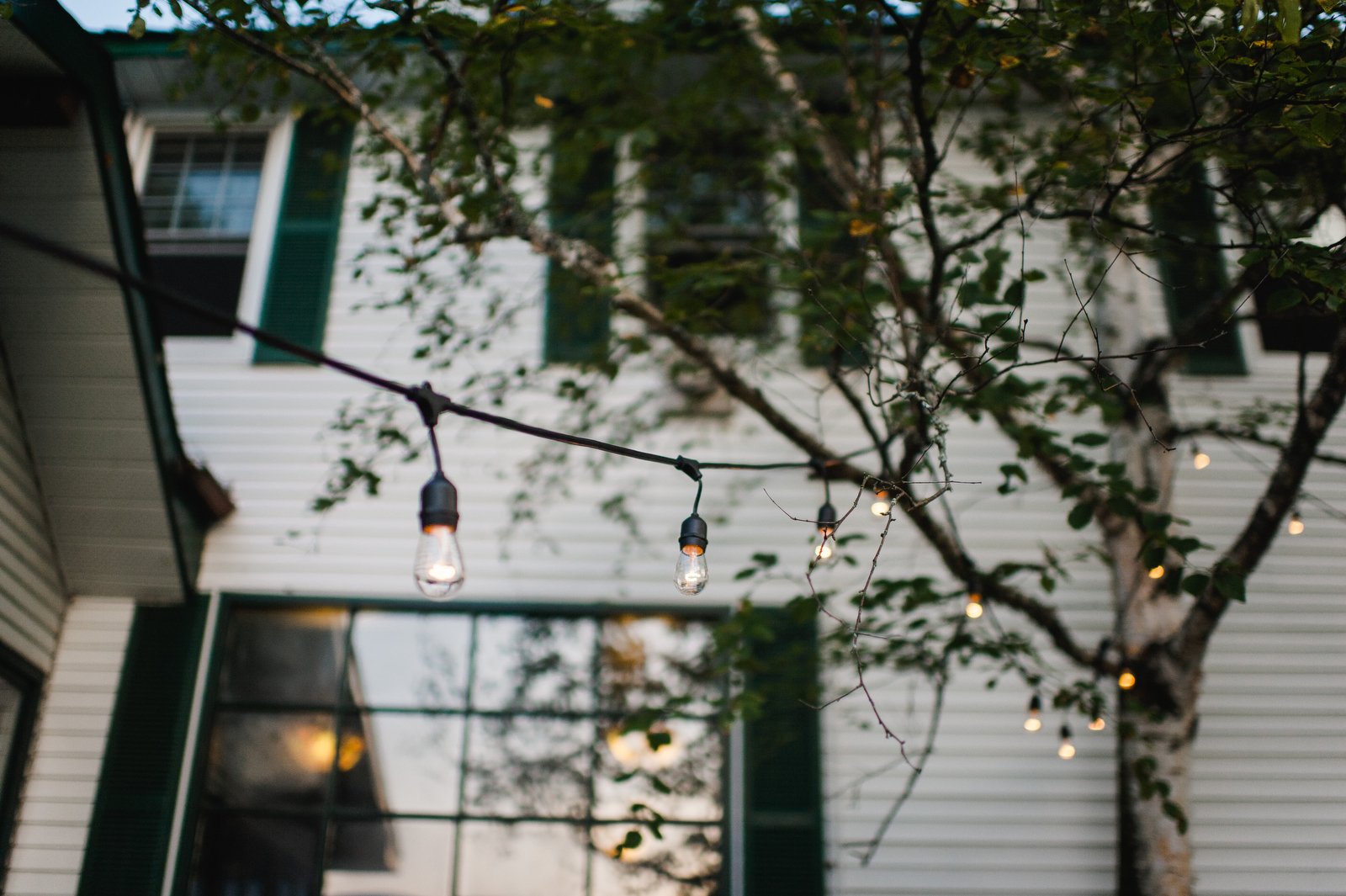 string lights for outdoor wedding reception near algonquin park
