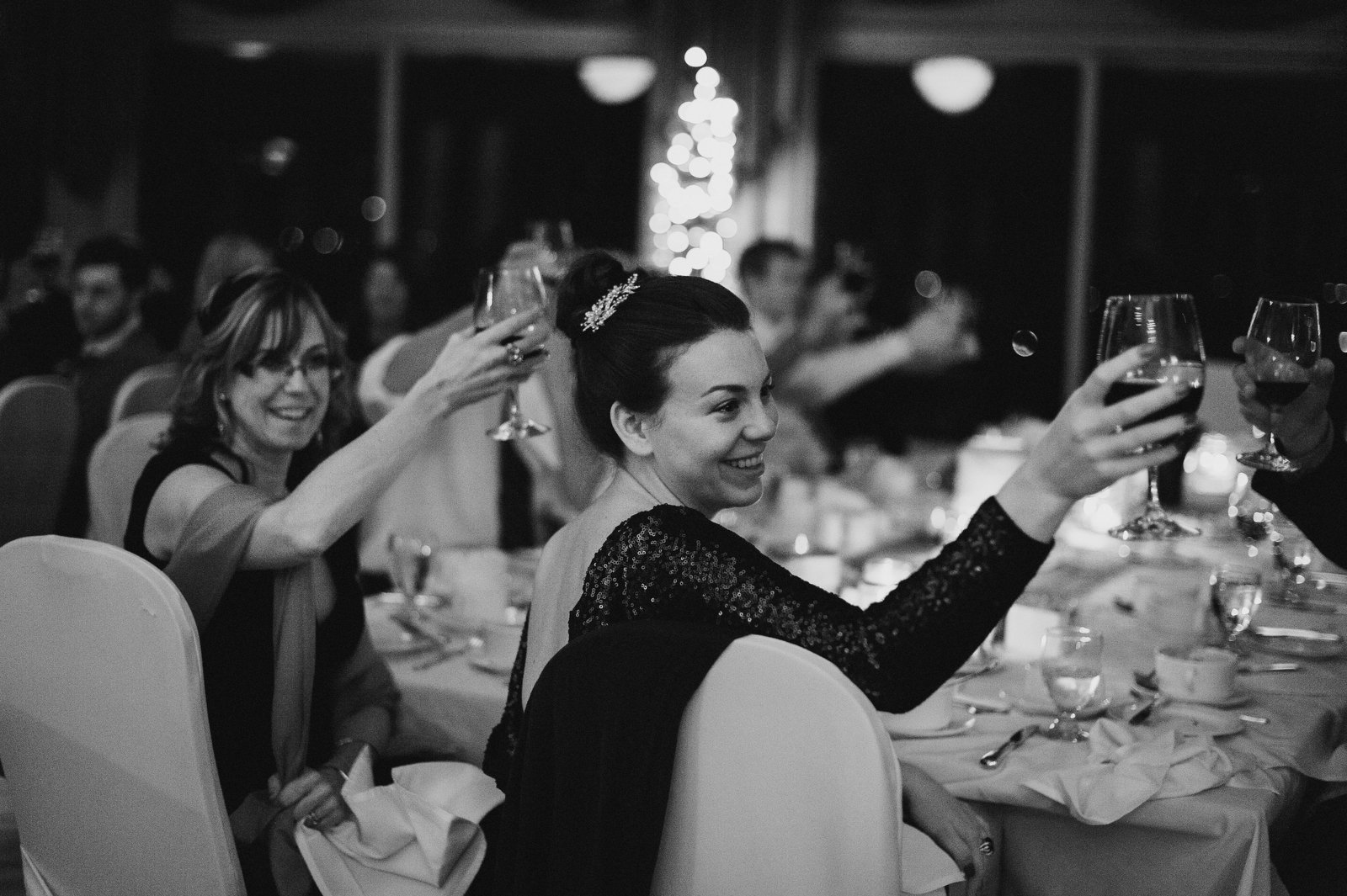 cheers after wedding speeches