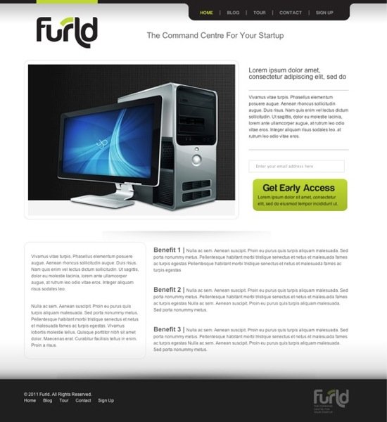 Furld home page design