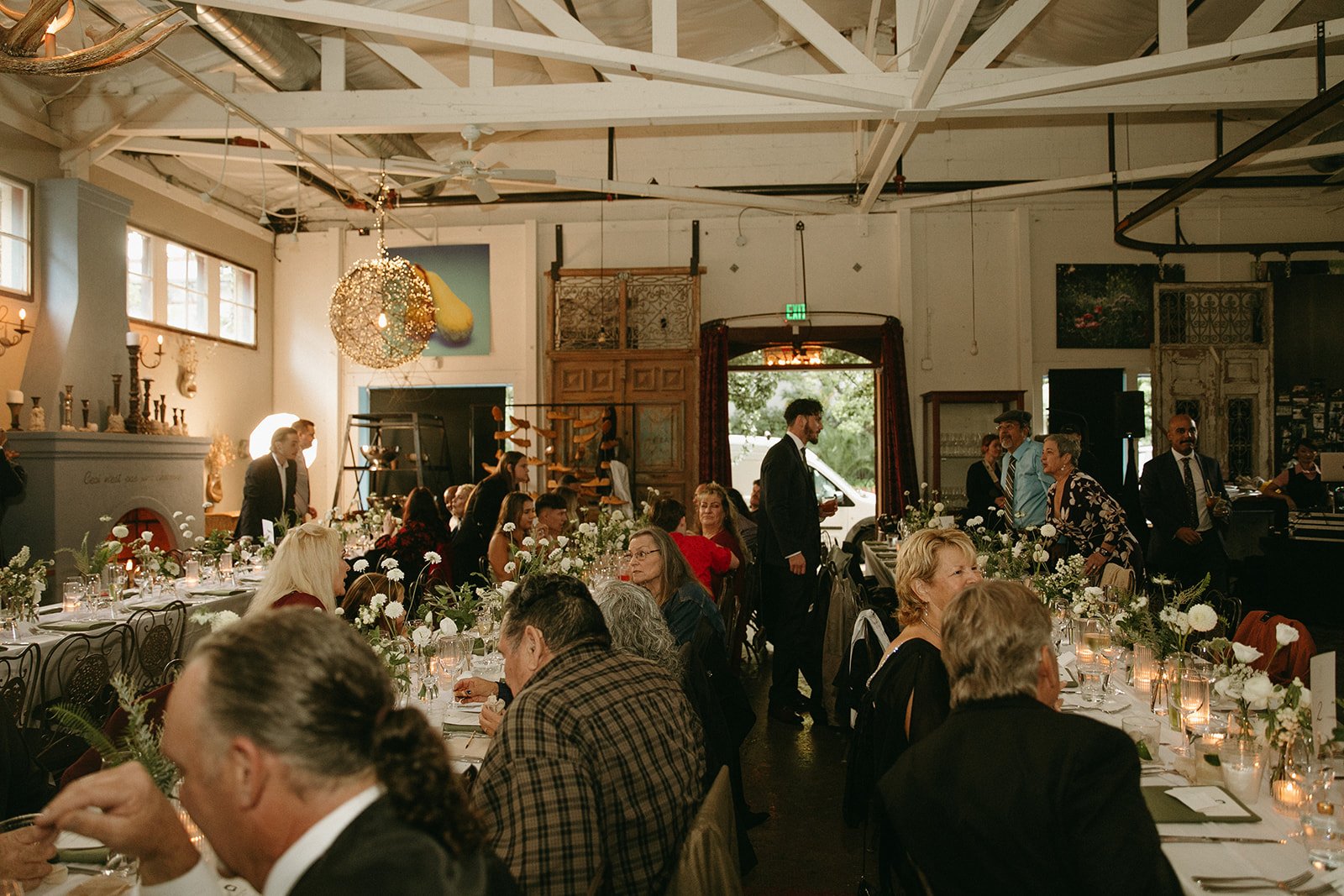 An intimate Barndiva Wedding with white florals and elegant decor