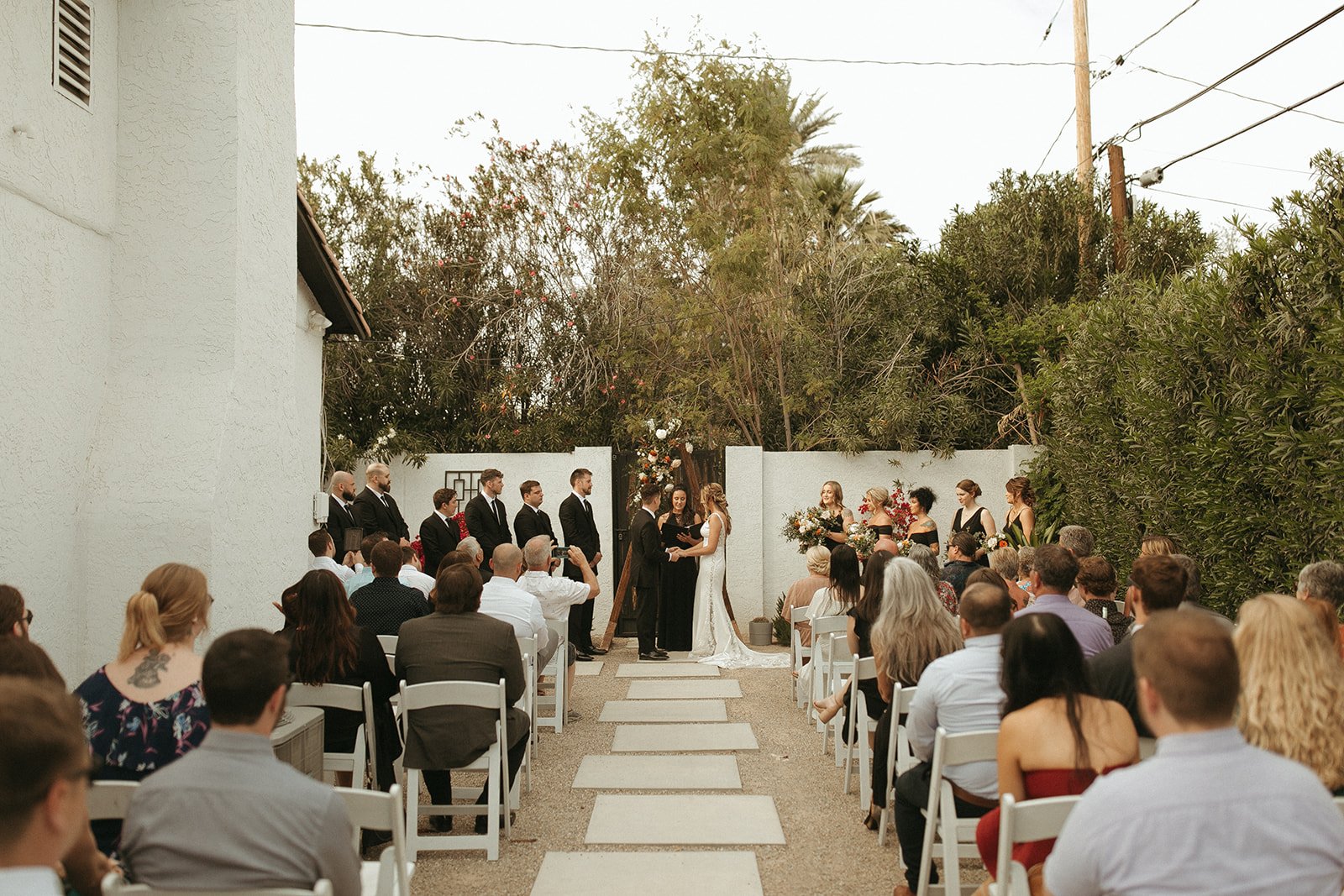 Intimate Arizona wedding photos at an Airbnb