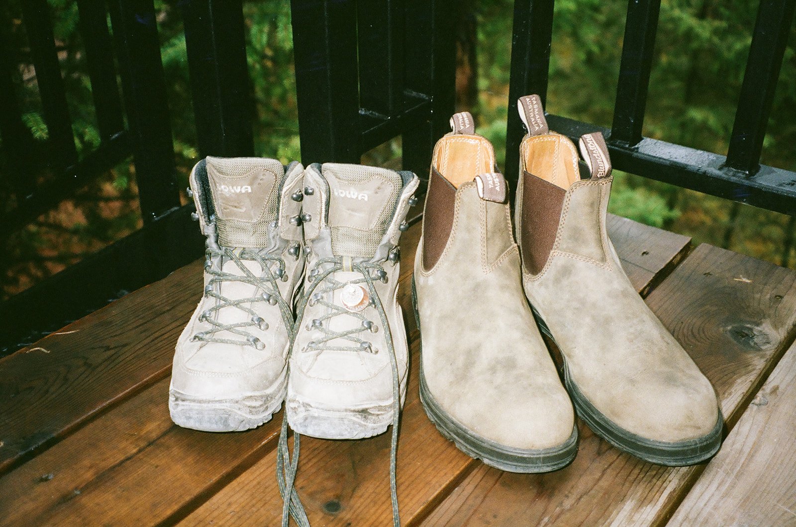 Film photo of bride and groom shoes for a national park elopement