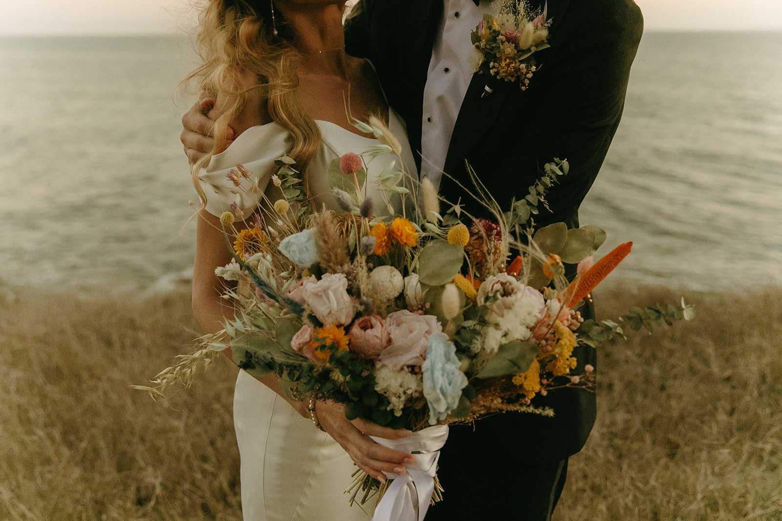 A Fun Intimate Wedding Day at Point San Luis Lighthouse With Elegant Wedding Decor and florals