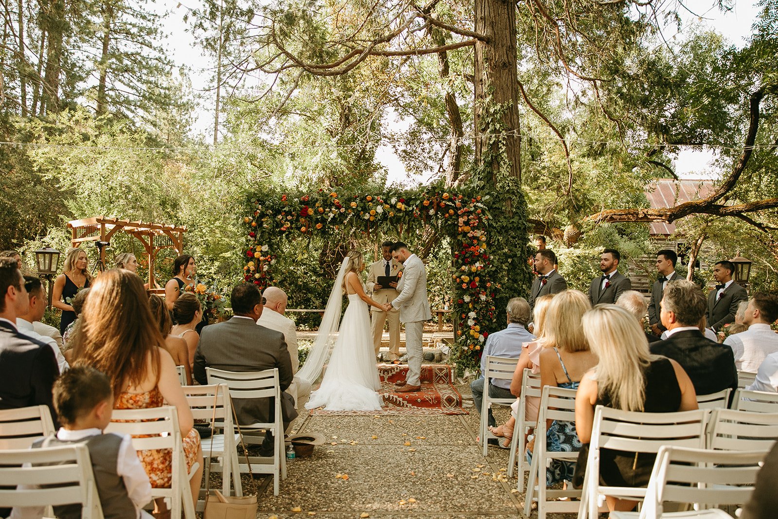 Rustic Intimate outdoor Wedding ceremony At Monte Verde Inn