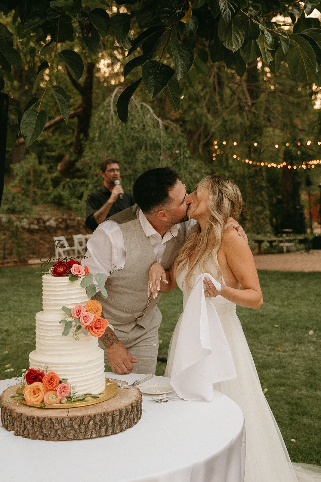 A beautiful intimate outdoor wedding day in Foresthill California with rustic and summer decor
