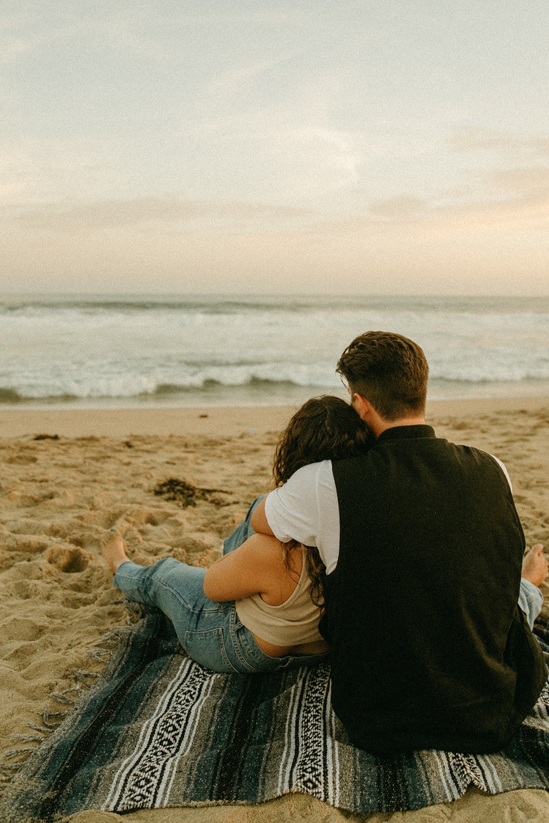 Newport Beach Engagement photo session on the beach during sunset