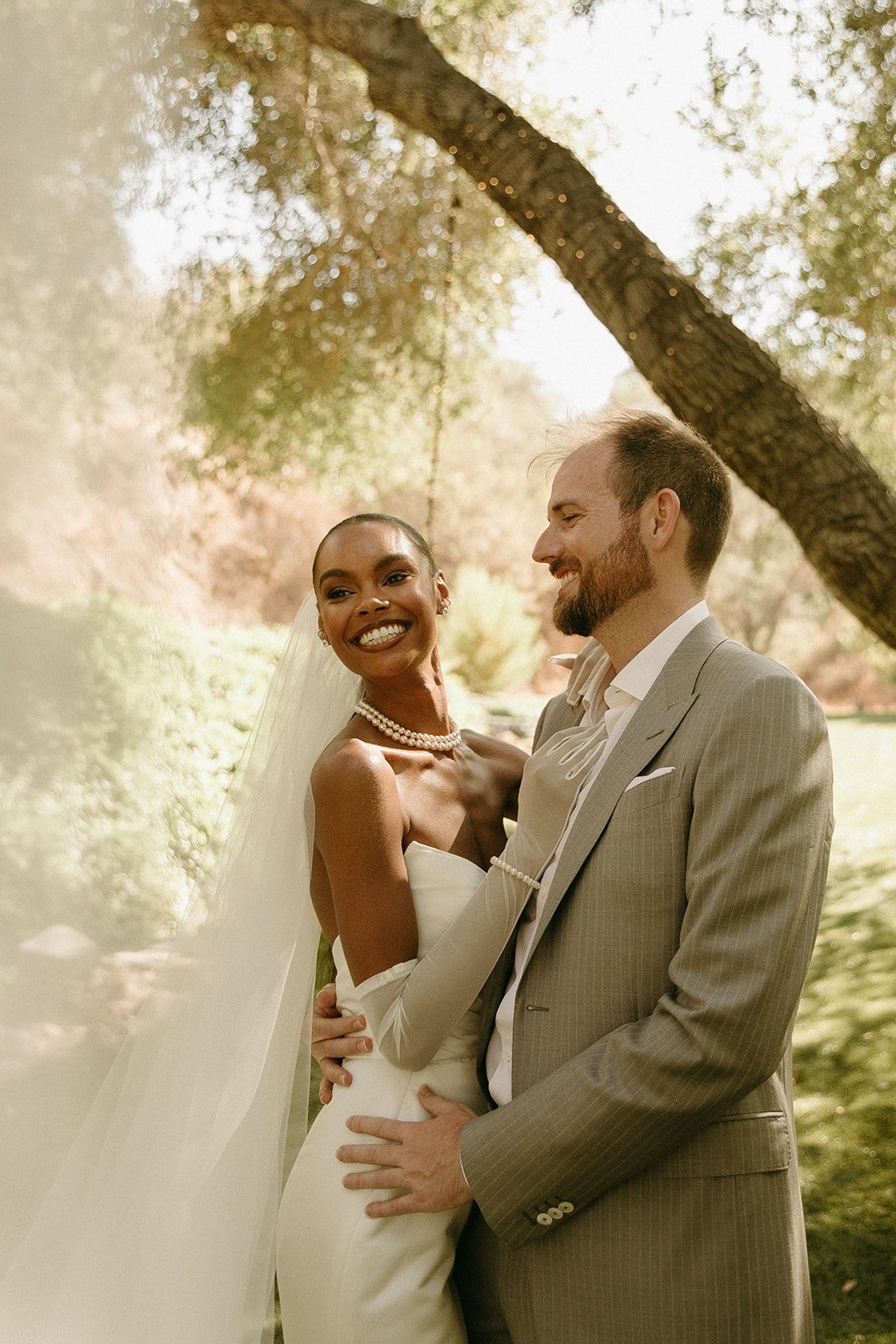 Luxury bride and groom portraits for an outdoor wedding