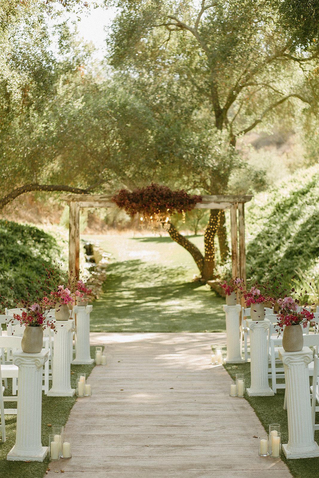Intimate Wedding Ceremony with Elegant decor and floral arrangements