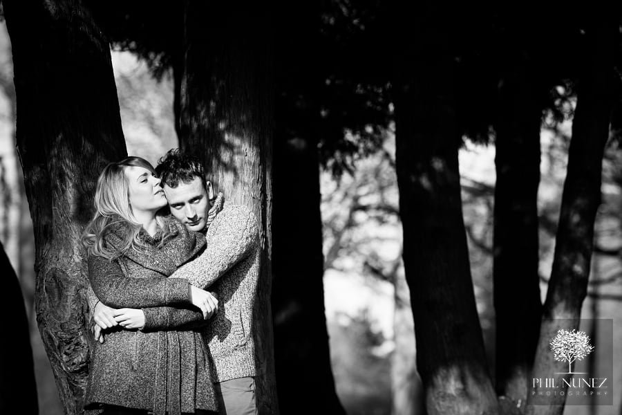 couple portrait in trees