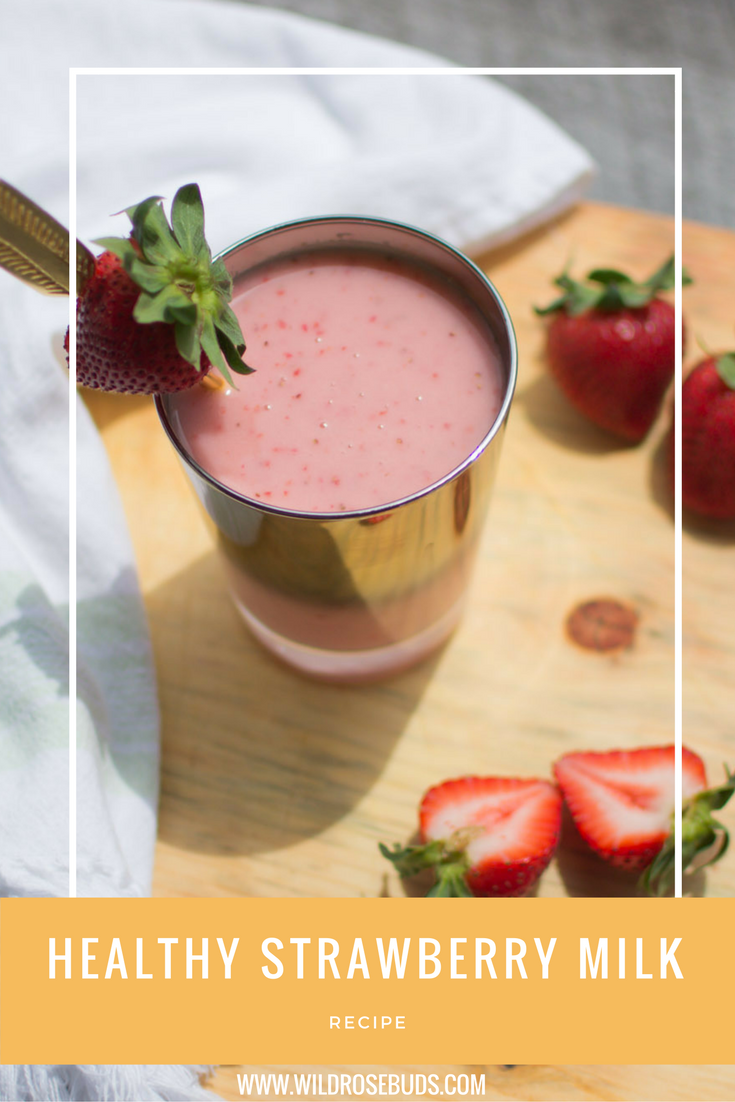 Healthy non-dairy Strawberry Milk perfect for children with a dairy allergy or sugar sensitivity