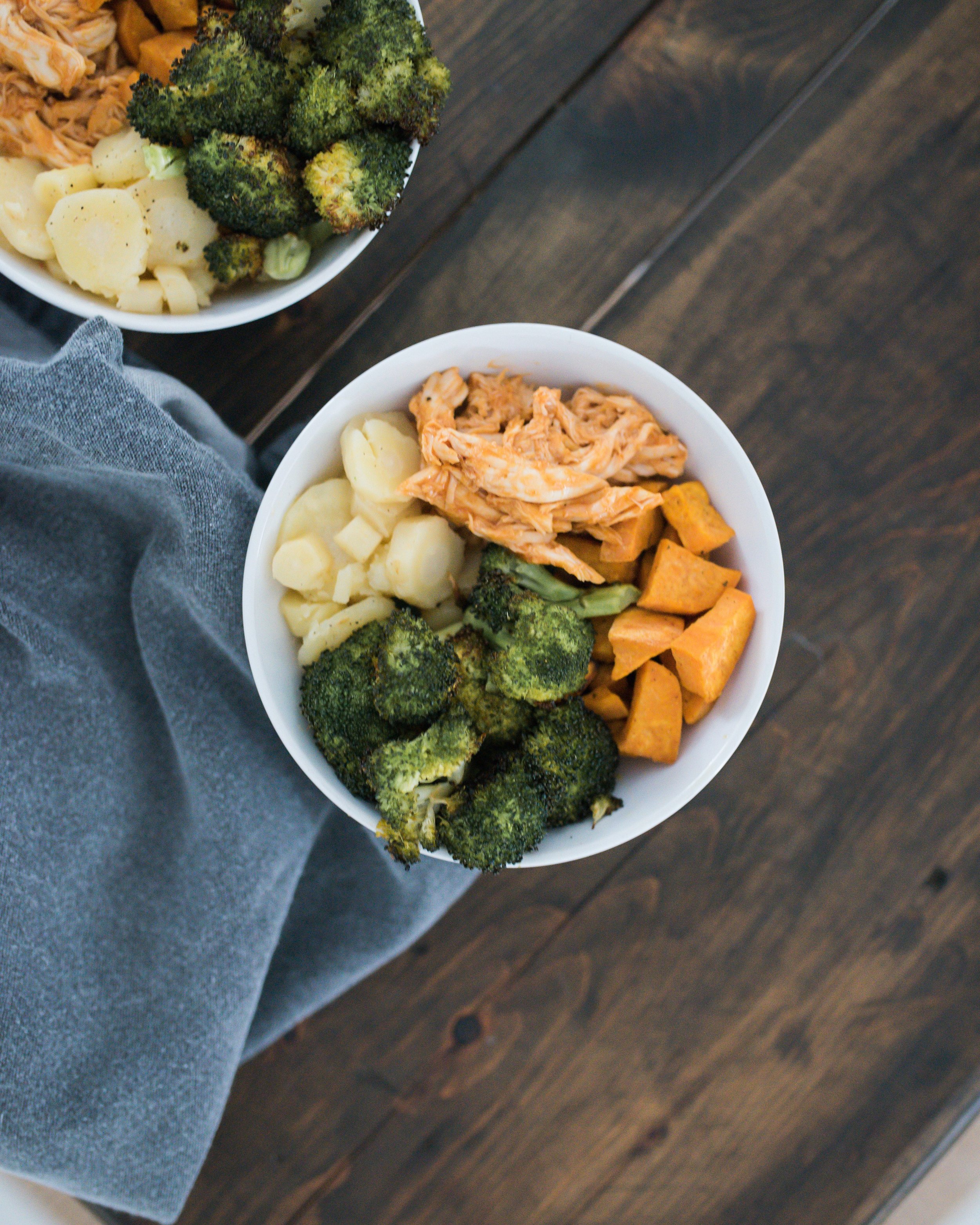 Wild Rosebuds | Quick and Easy  Roast Chicken Paleo Bowl with Broccoli, sweet potato and parsnip