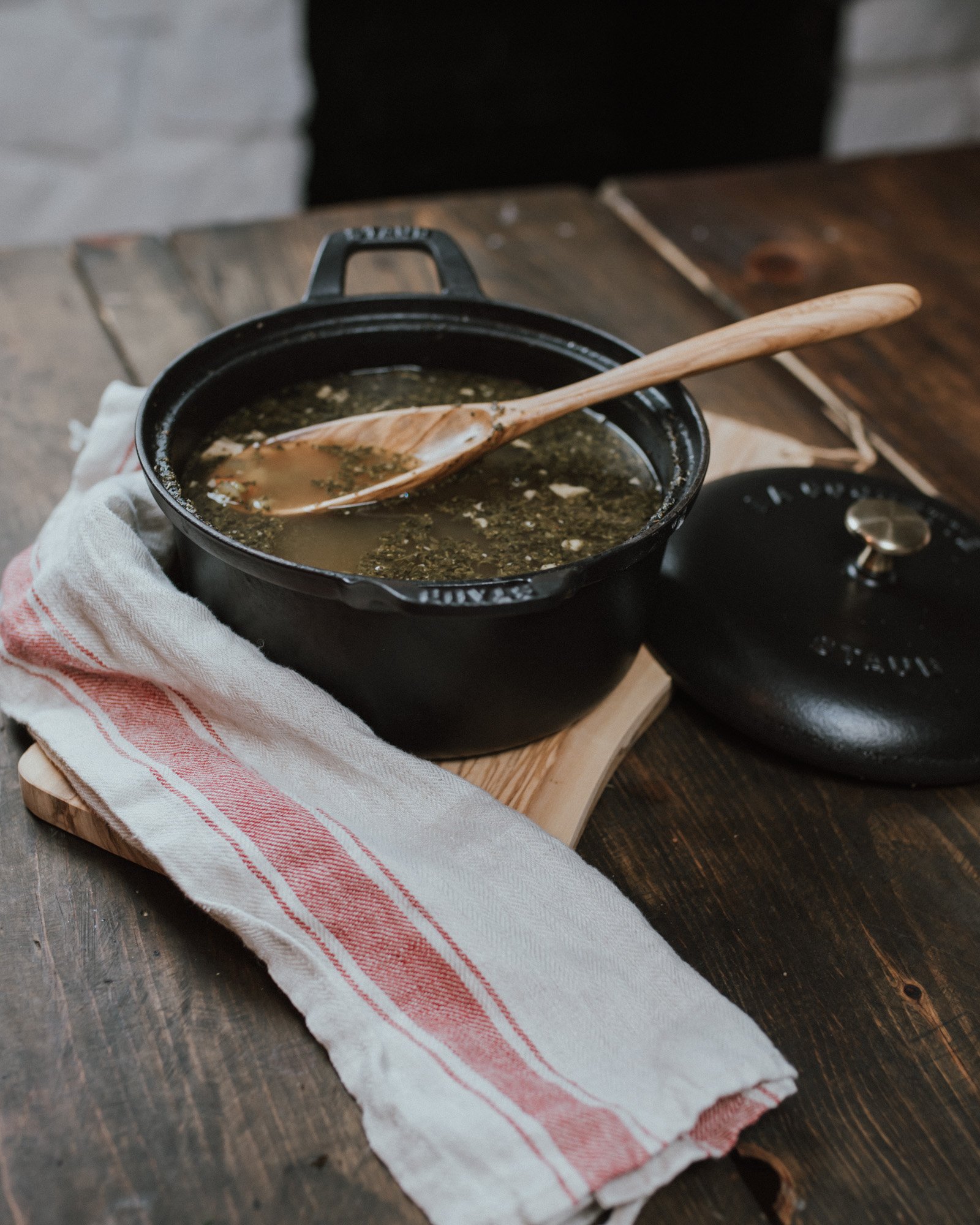 Wild Rosebuds | The Best Turkey Leftover Soup in a Staub Cast Iron Pot