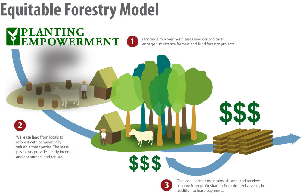 Our Equitable Forestry model integrates the community in a sustainable way