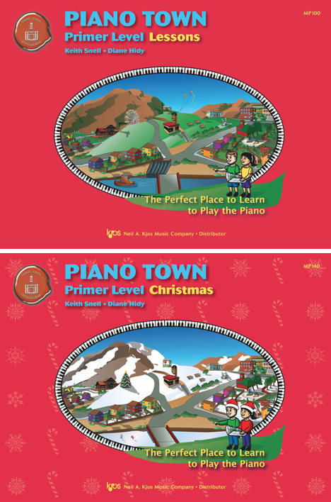 Students enjoy comparing the two covers - the holiday books have the Piano Town world transformed and they notice every detail. How many differences can you spot?