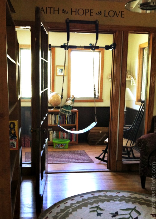 indoor swing on three-season porch