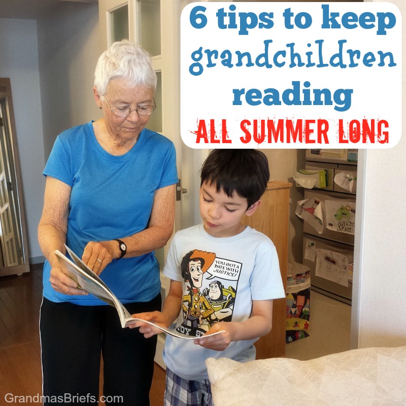 grandma and grandson reading together