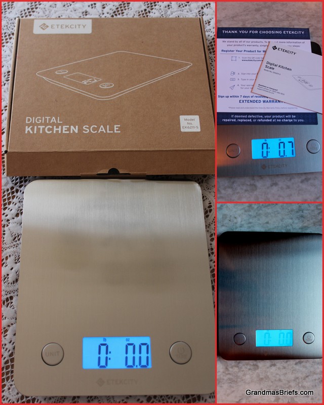 Grandma's Briefs — Reviews for grandmothers and others — ETEKCITY Digital Kitchen  Scale: The key to perfect portion control
