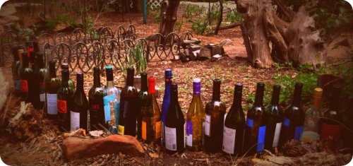 wine bottle lineup