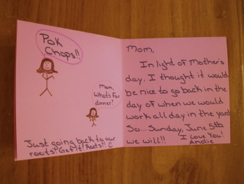 handmade mother's day card