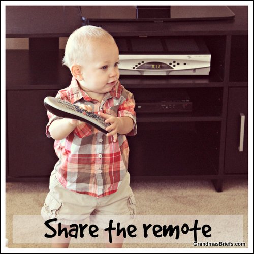 toddler with remote control
