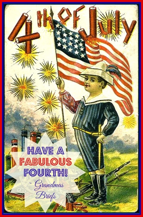Fourth of July vintage postcard