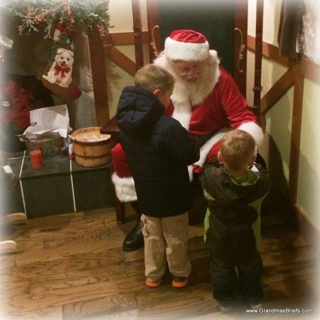 boys visiting Santa