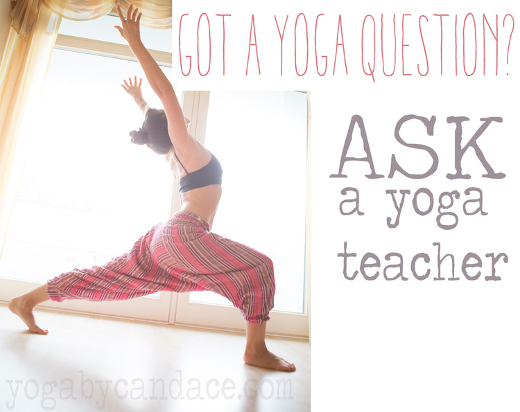 Pin it! Ask your yoga questions on twitter using hashtag #yogaquestion, on the yogabycandace Facebook wall, or submit your question here. Wearing: Body language bra (similar), pants from India.