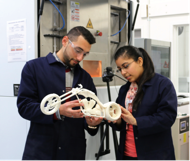 New 3D printer at Massey University (PDMA-NZ student members showing off a recent prototype)