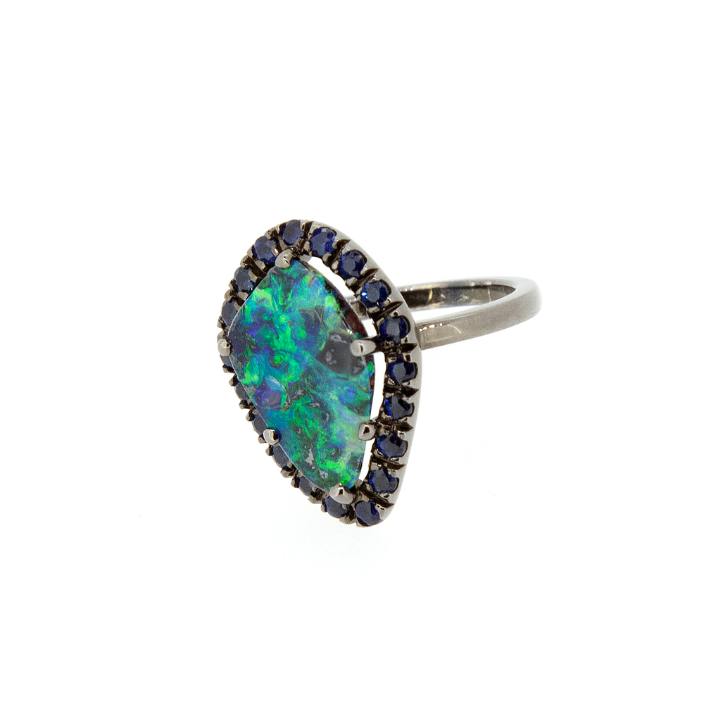UPDATE: Fringe Ring - Boulder Opal Bright Green Ring — Custom Jewellery Co