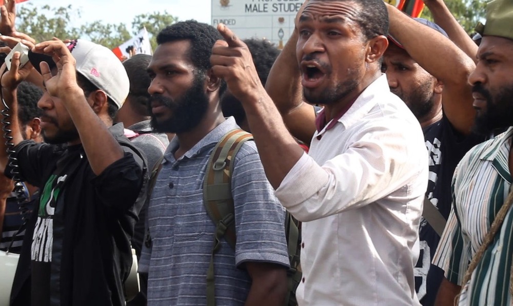 Protesters in PNG image - supplied/ABCTV