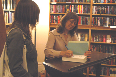 Here I am nervously getting my book signed by Robin Hobb at Borderlands