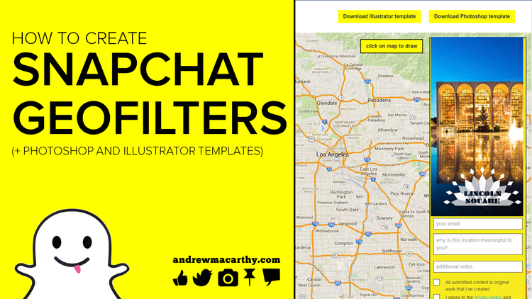 How to Create A Snapchat Geofilter Tutorial + Photoshop & Illustrator Templates (.psd and .ai)