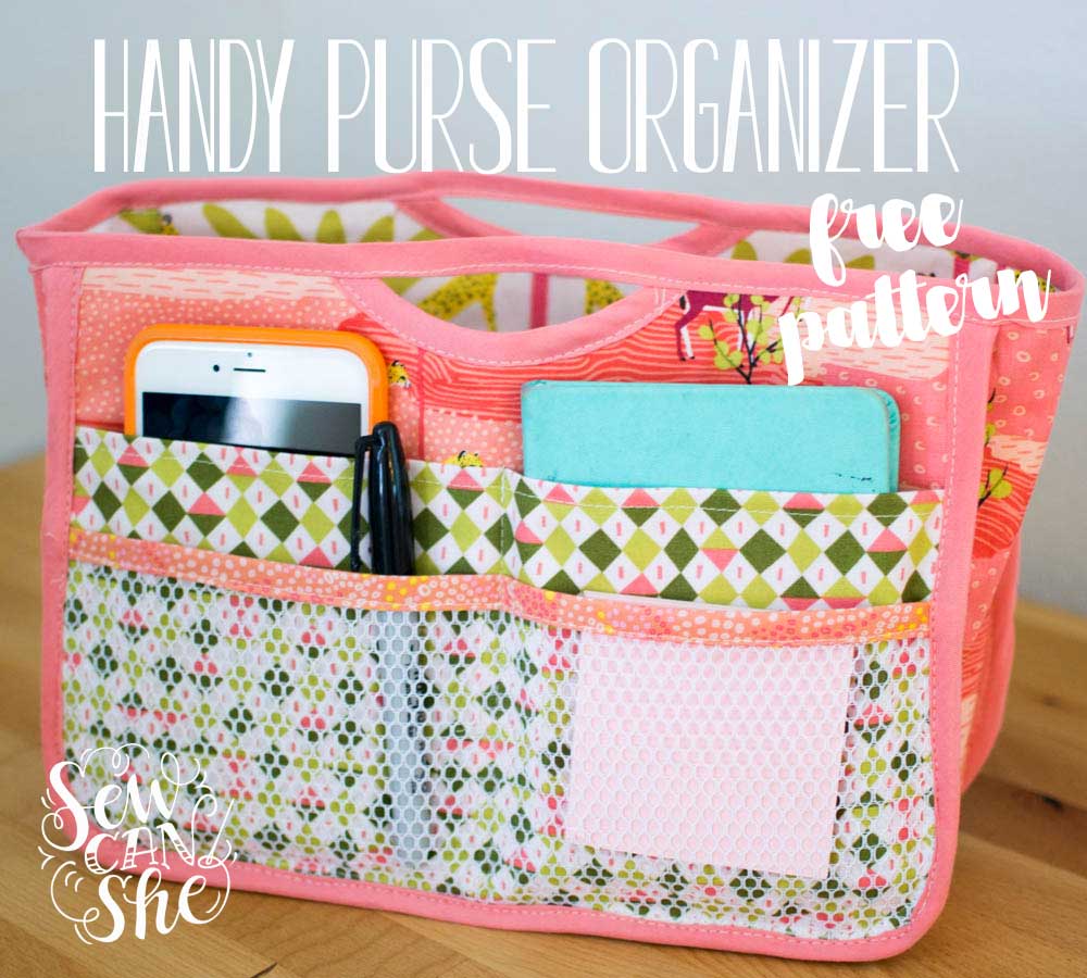 Handy Purse Organizer {free sewing pattern} — SewCanShe | Free Sewing Patterns for Beginners