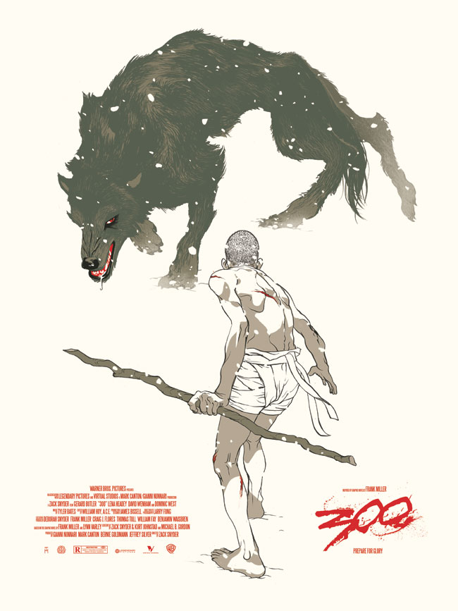 300 '300' Film Poster, for Mondo. Part of the Zack Snyder Director's Series. Screen print edition of 300