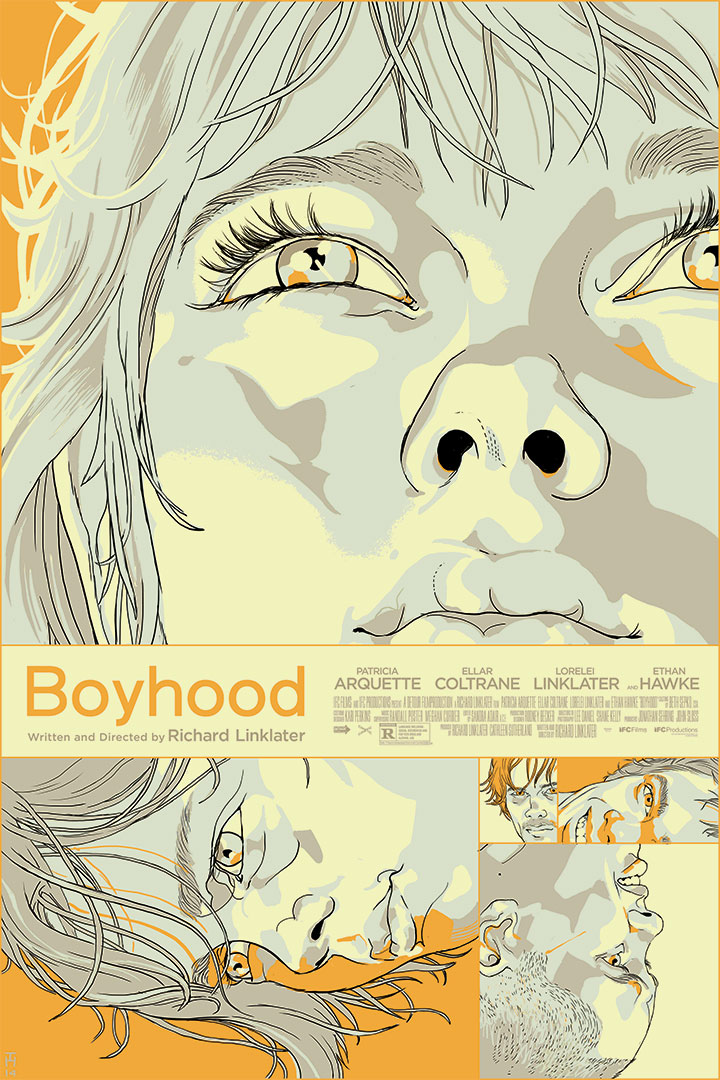 Boyhood Screen Print poster for Richard Linklater's Film Boyhood, via Mondo.