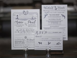 Custom Letterpress Wedding Invitations The Laughing Owl Press Co