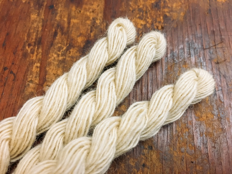 Single plies ready for plying. Image courtesy of Knitbot 