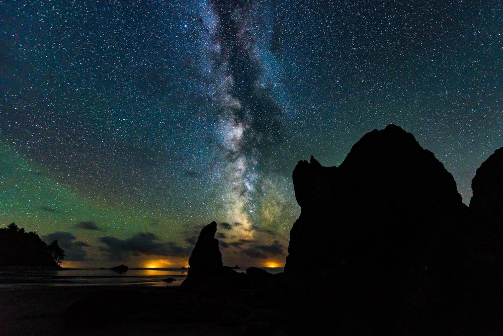 Milky Way over Ruby Beach in Olympic National Park