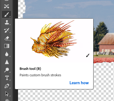 Activate the Brush tool in Photoshop.
